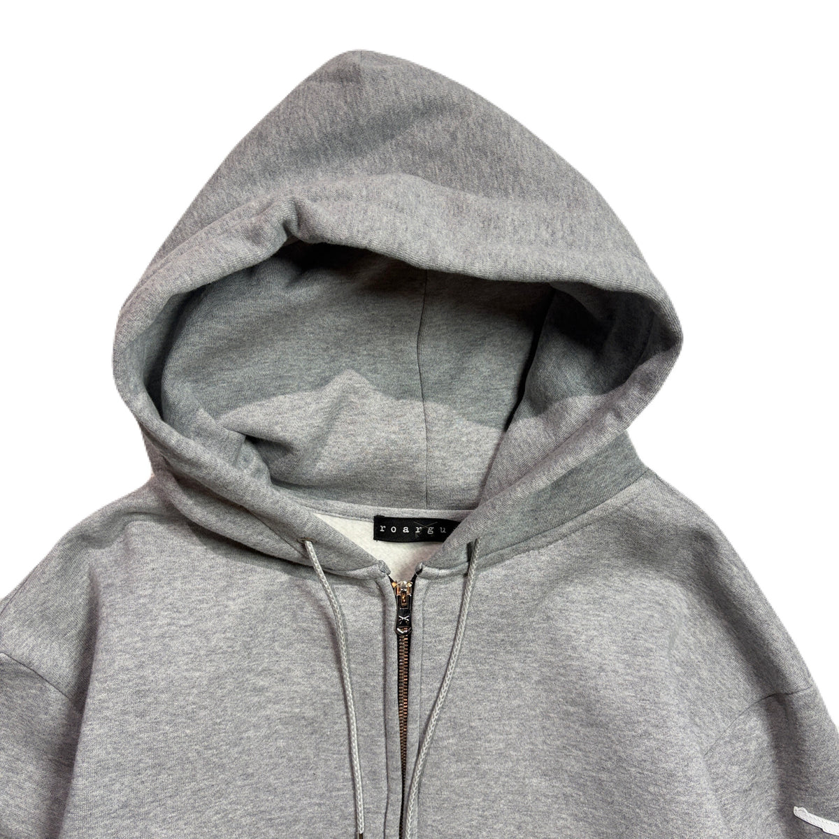 CROSSGUN LEATHER PATCH SWEAT HOODIE / GRAY