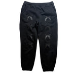 CROSSGUN LEATHER PATCH SWEAT PANTS / BLACK