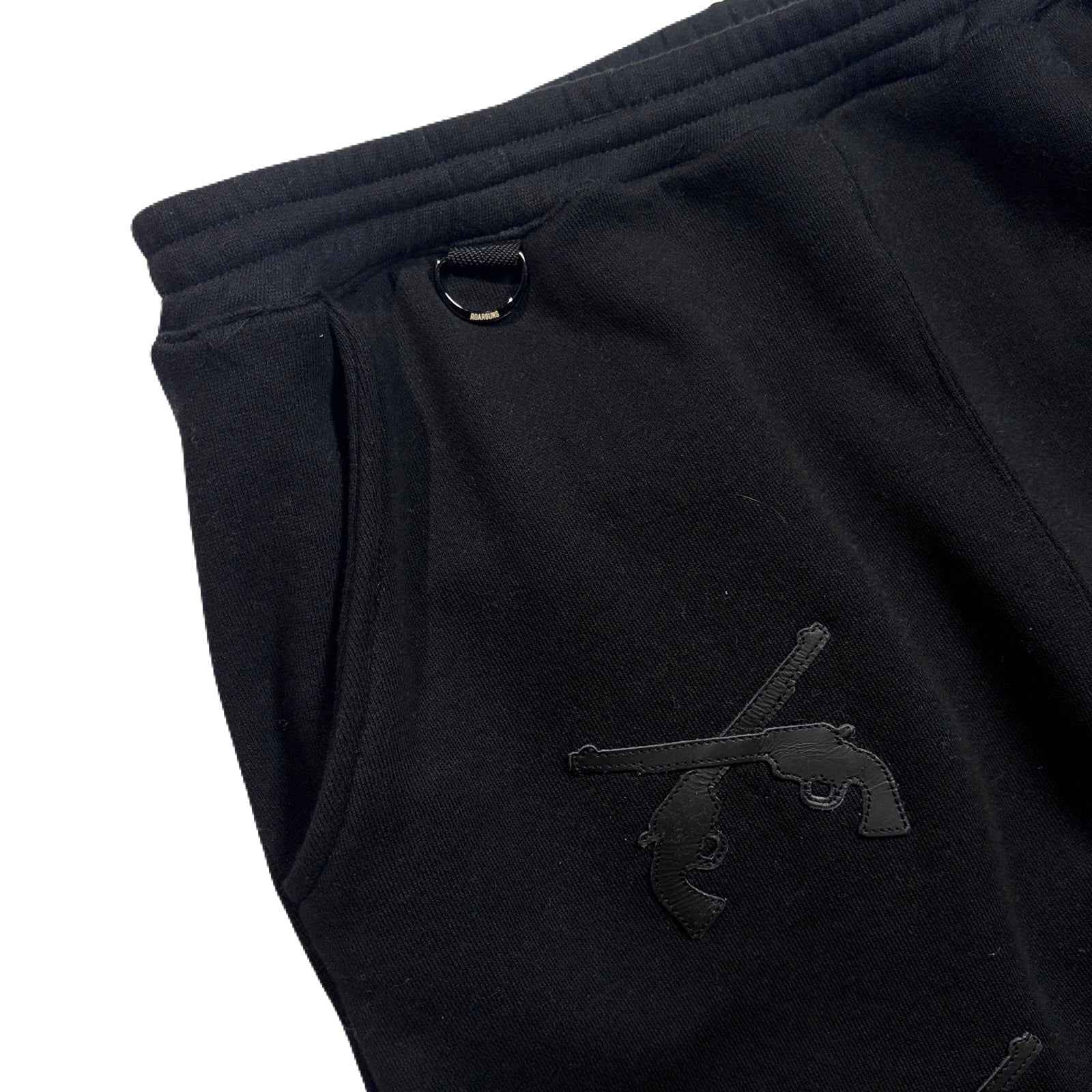 画像をギャラリービューアに読み込む, CROSSGUN LEATHER PATCH SWEAT PANTS / BLACK