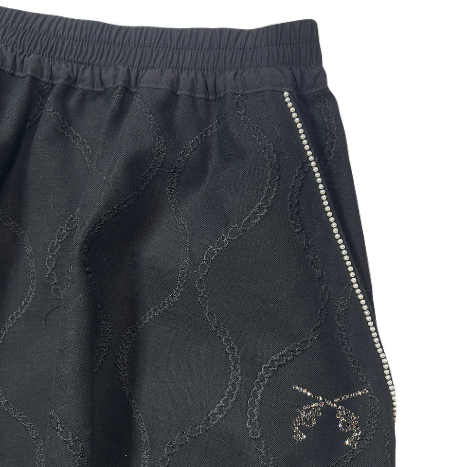 画像をギャラリービューアに読み込む, WOMENS CHAIN EMBROIDERY SKIRT / BLACK