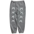 CROSSGUN LEATHER PATCH SWEAT PANTS / GRAY