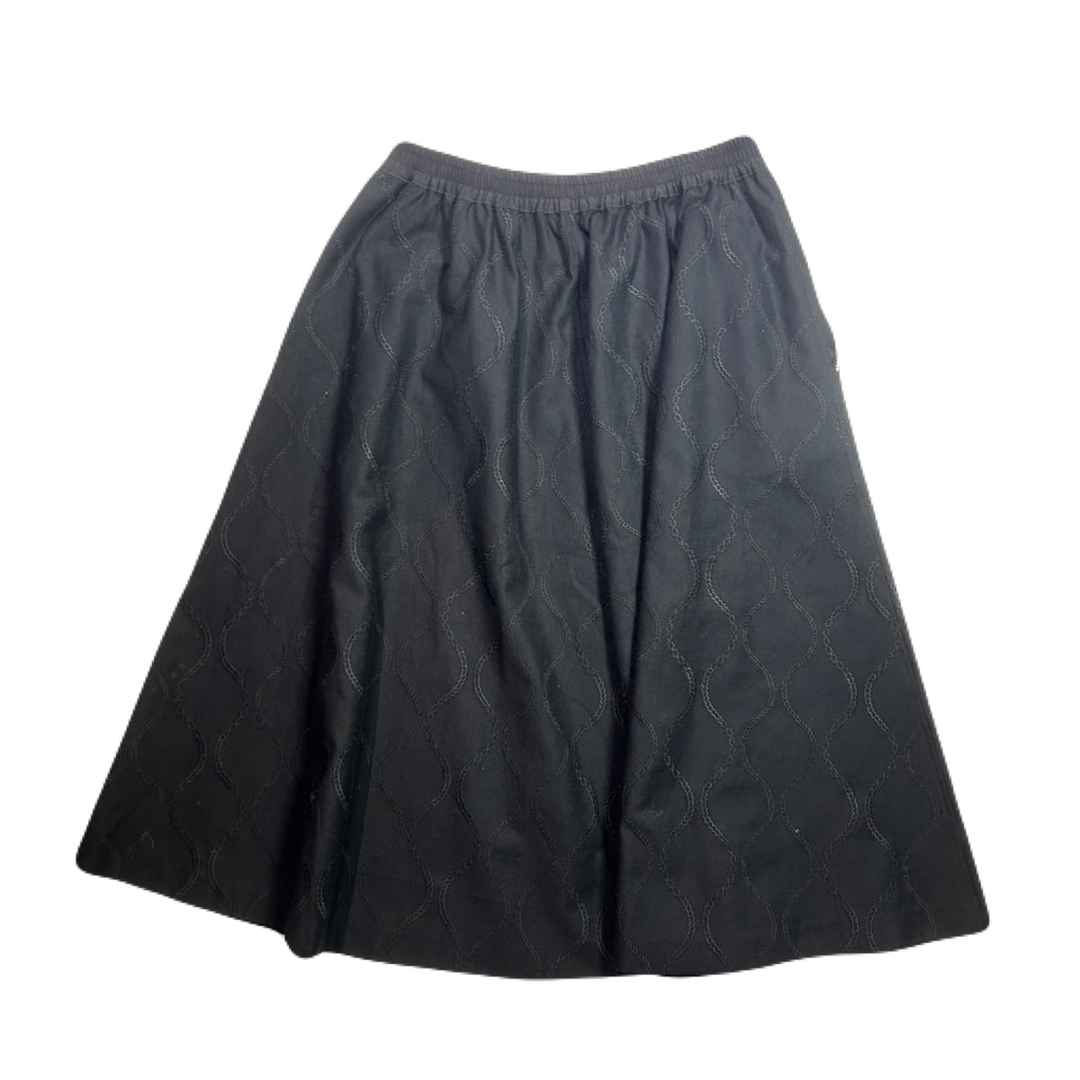 WOMENS CHAIN EMBROIDERY SKIRT / BLACK