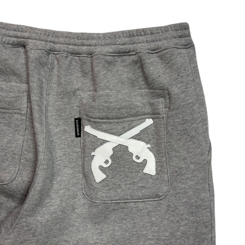 画像をギャラリービューアに読み込む, CROSSGUN LEATHER PATCH SWEAT PANTS / GRAY