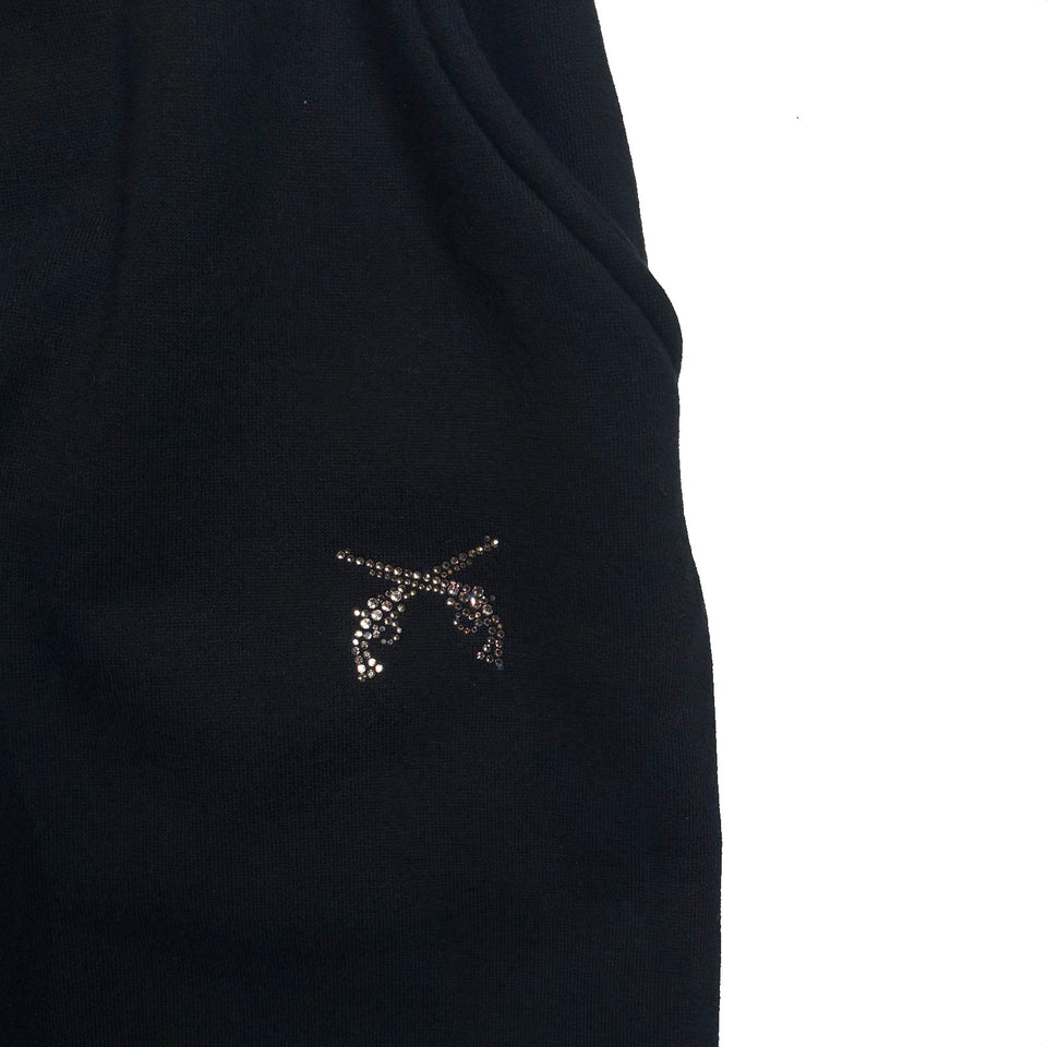 Load image into Gallery viewer, CROSSGUN CRYSTAL SWEAT PANTS / BLACK