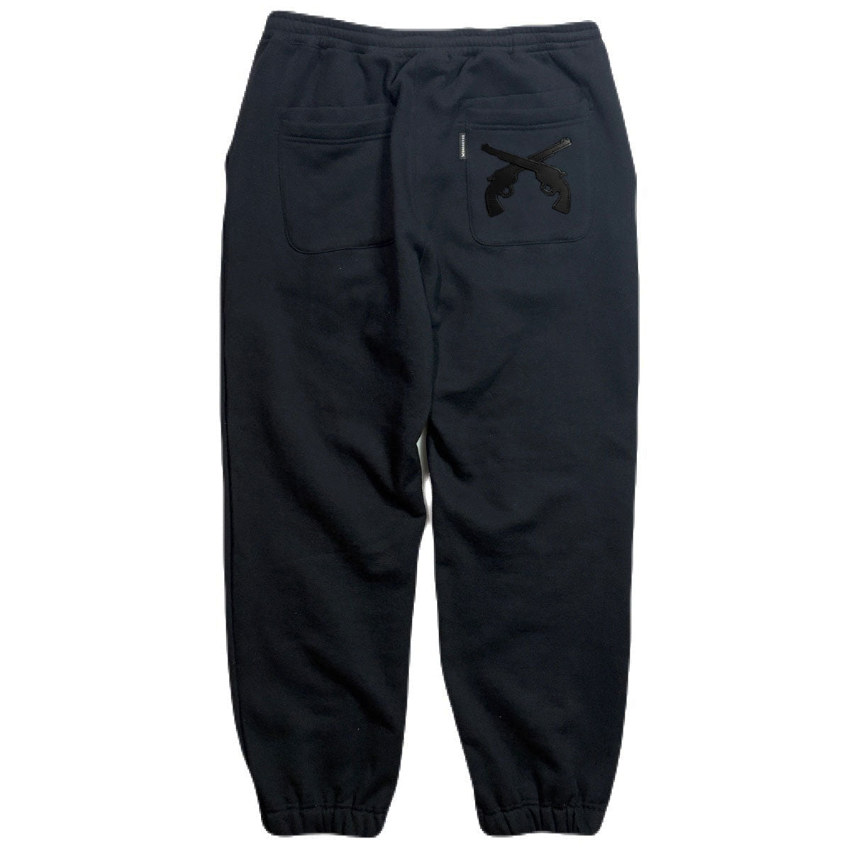 画像をギャラリービューアに読み込む, CROSSGUN LEATHER PATCH SWEAT PANTS / BLACK