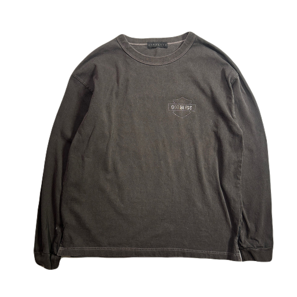画像をギャラリービューアに読み込む, GOD BLESS CRYSTAL L/S T-SHIRT / BROWN