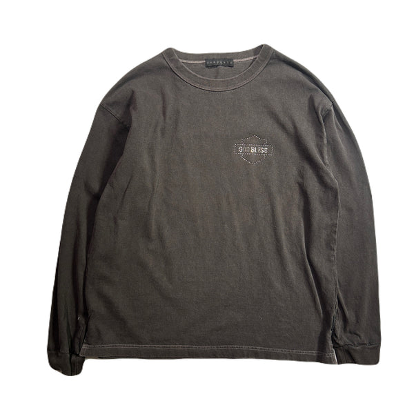 GOD BLESS CRYSTAL L/S T-SHIRT / BROWN