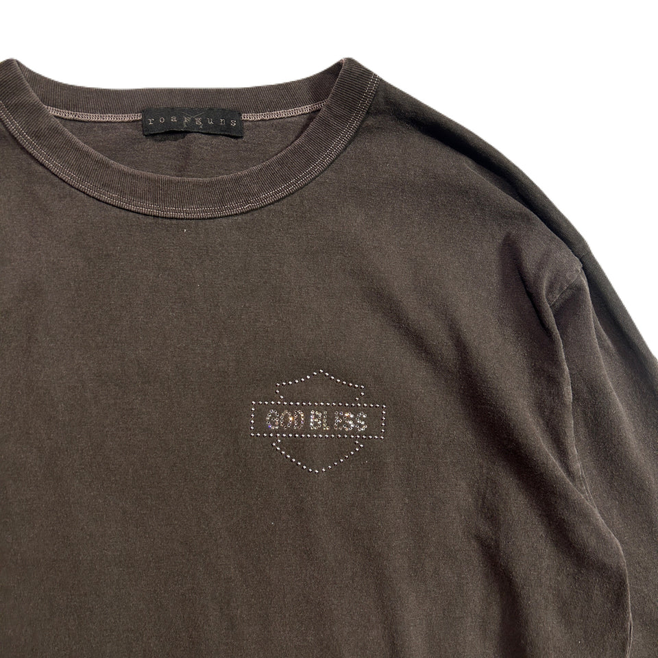 画像をギャラリービューアに読み込む, GOD BLESS CRYSTAL L/S T-SHIRT / BROWN