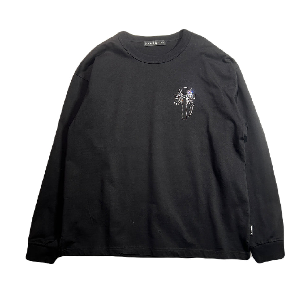 画像をギャラリービューアに読み込む, CROSS CRYSTAL L/S T-SHIRT / BLACK