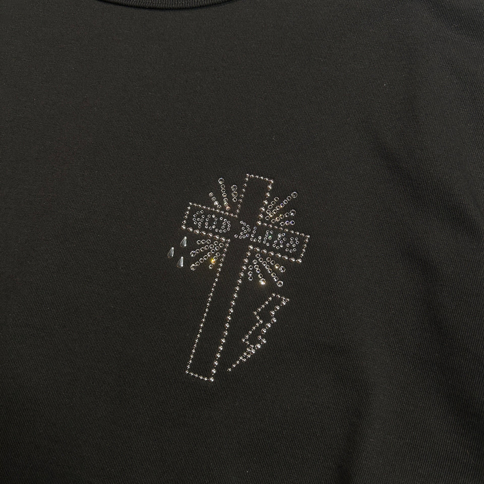 画像をギャラリービューアに読み込む, CROSS CRYSTAL L/S T-SHIRT / BLACK