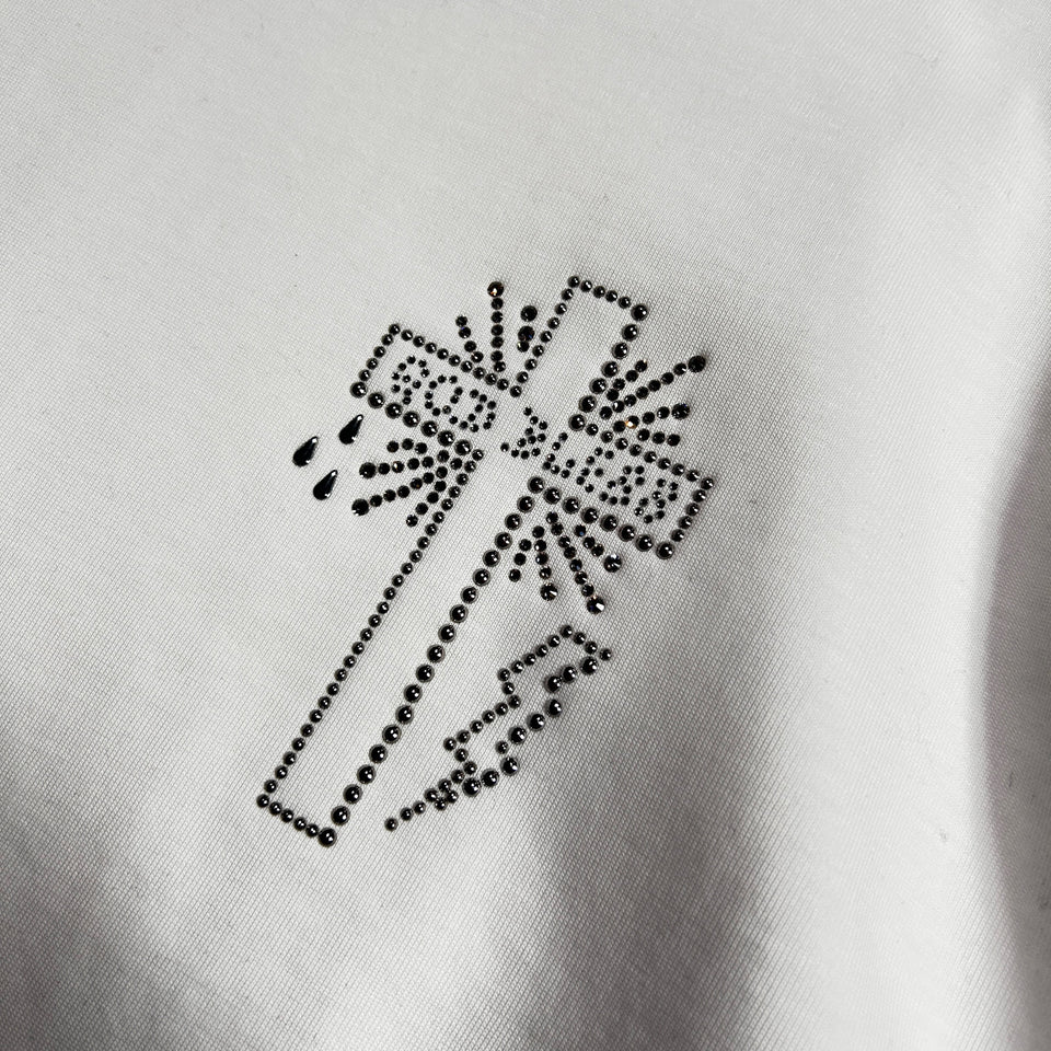 画像をギャラリービューアに読み込む, CROSS CRYSTAL L/S T-SHIRT / WHITE
