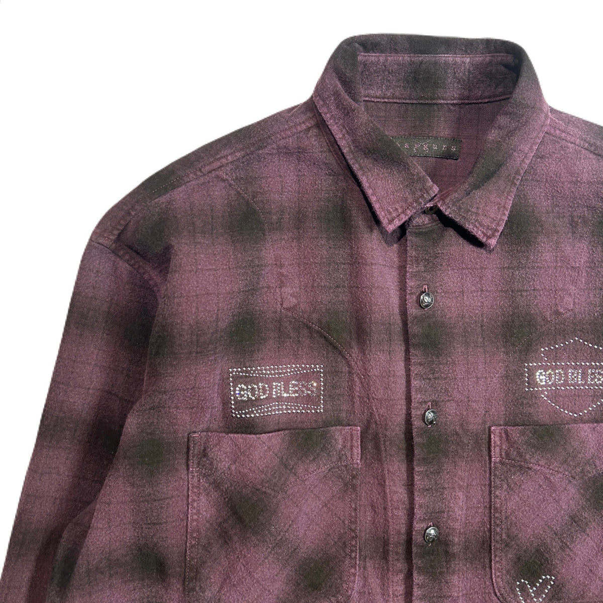 SHGGY CHECK SHIRT CRYSTAL / BURGUNDY