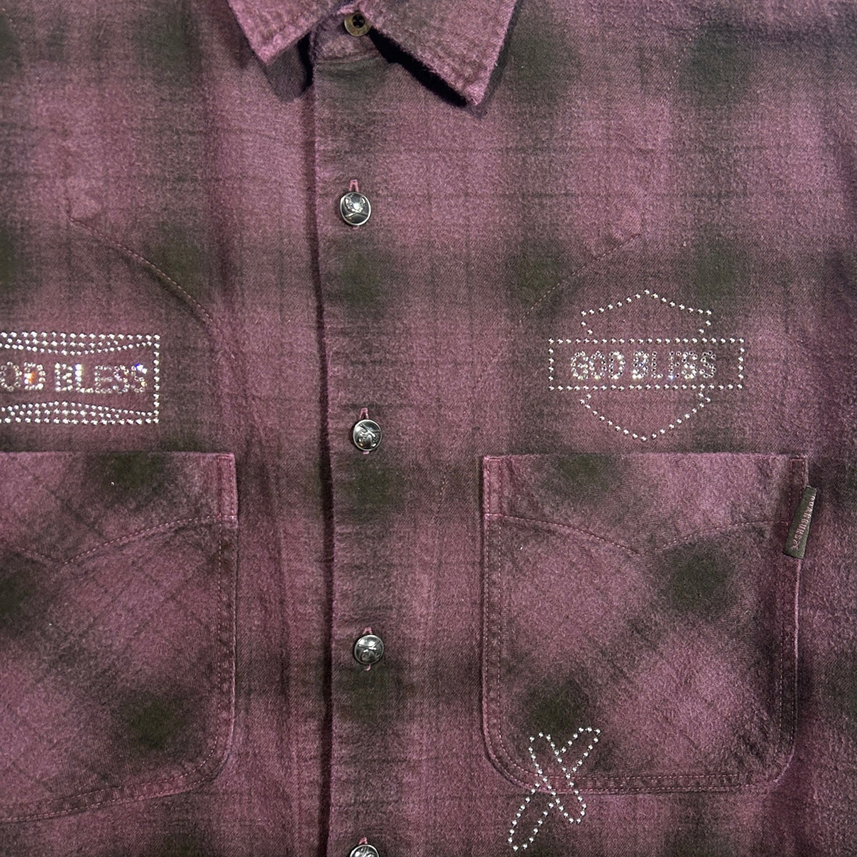 SHGGY CHECK SHIRT CRYSTAL / BURGUNDY
