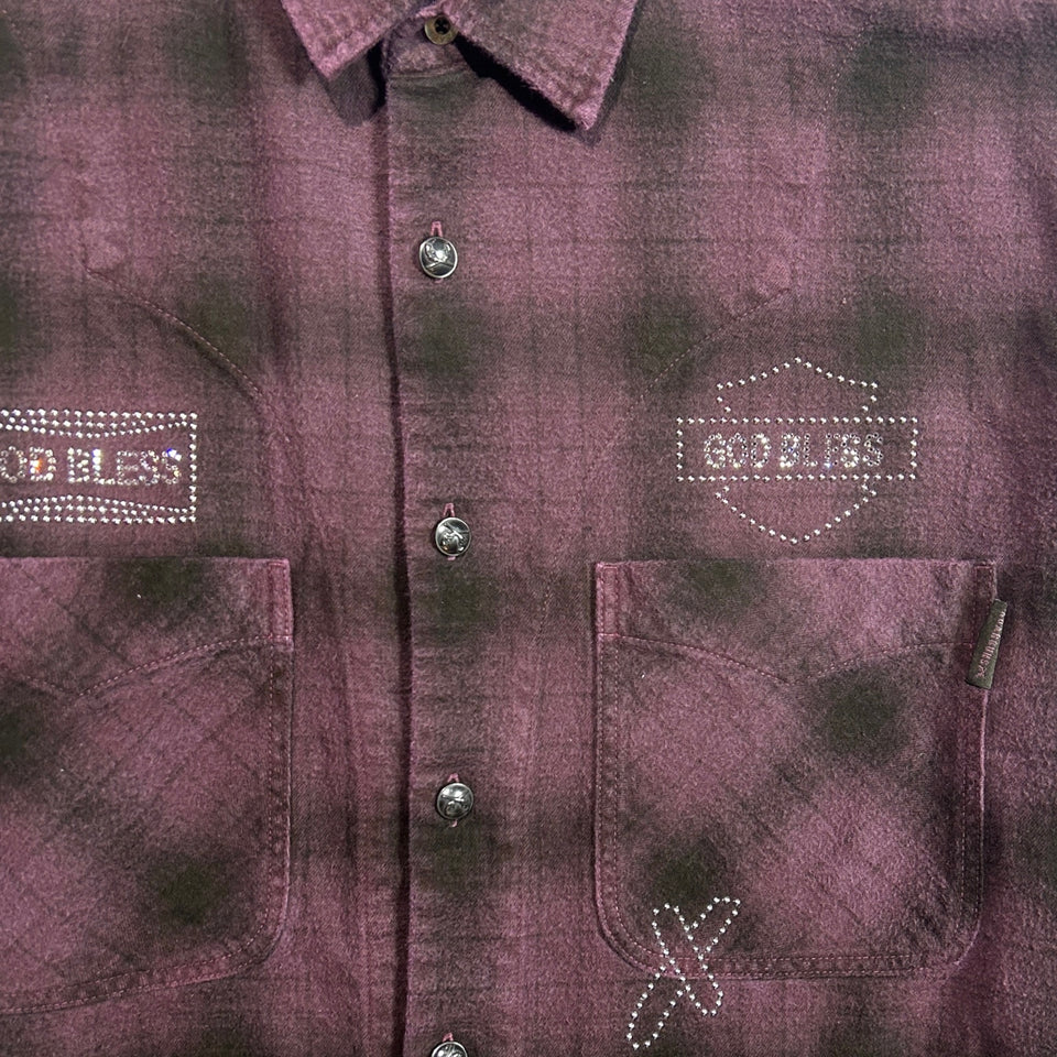 画像をギャラリービューアに読み込む, SHGGY CHECK SHIRT METAL / BURGUNDY