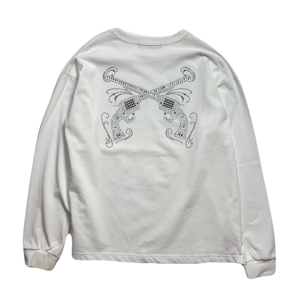 Load image into Gallery viewer, CROSSGUN METAL L/S T-SHIRT / WHITE
