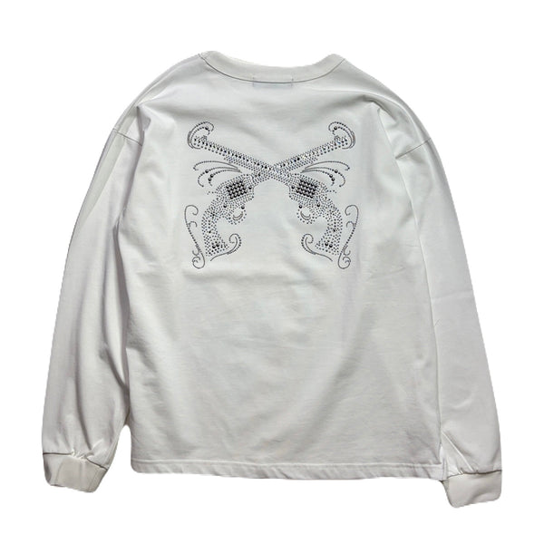 CROSSGUN METAL L/S T-SHIRT / WHITE