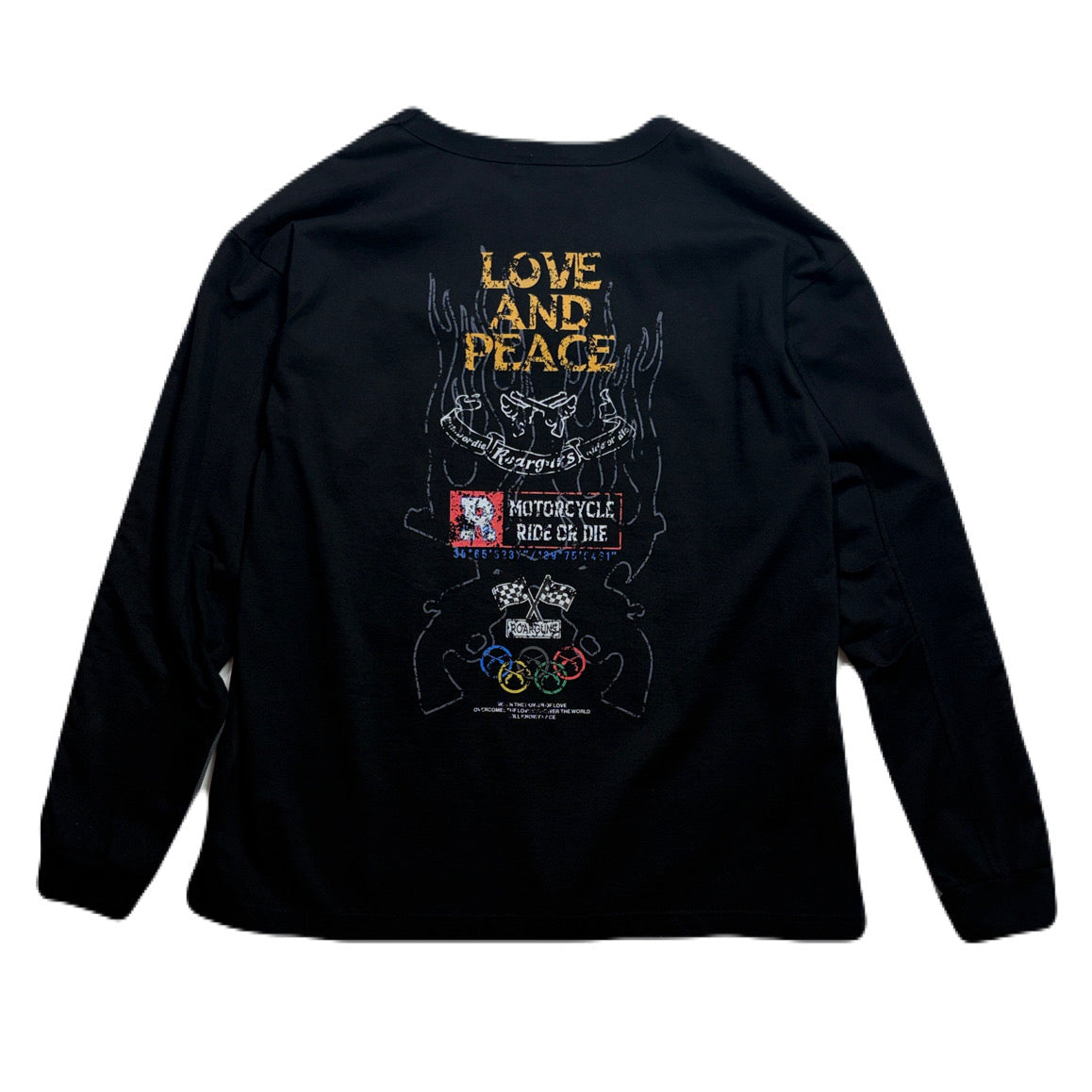 将图片加载到图库查看器，INKJET PRINT LONG SLEEVE T-SHIRT / BLACK