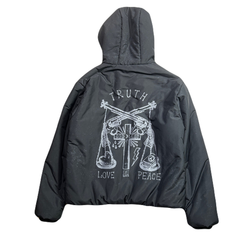 画像をギャラリービューアに読み込む, CROSS INKJET PRINT HOODIE / GRAY