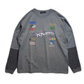 INKJET PRINT LONG SLEEVE T-SHIRT / GRAY