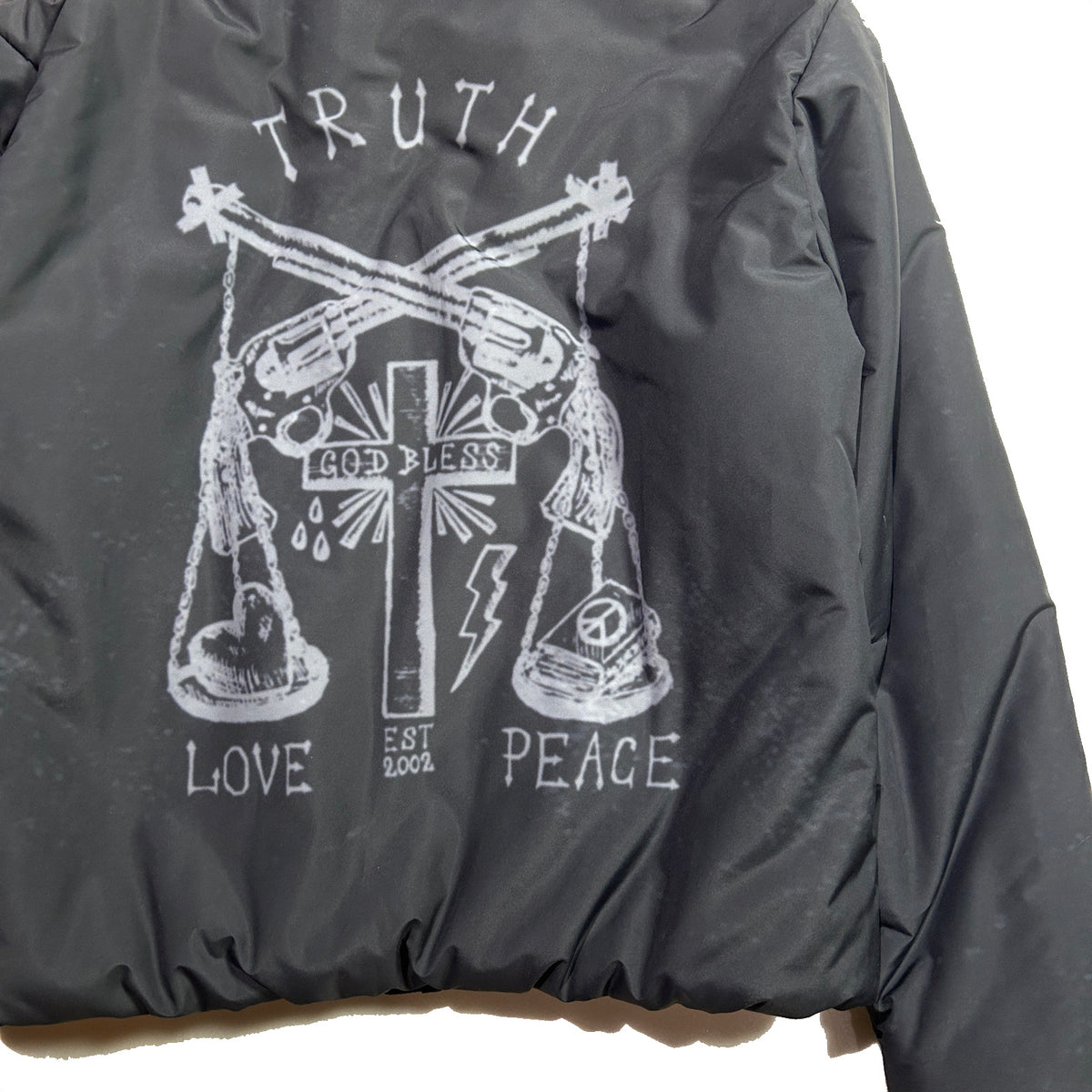 CROSS INKJET PRINT HOODIE / GRAY