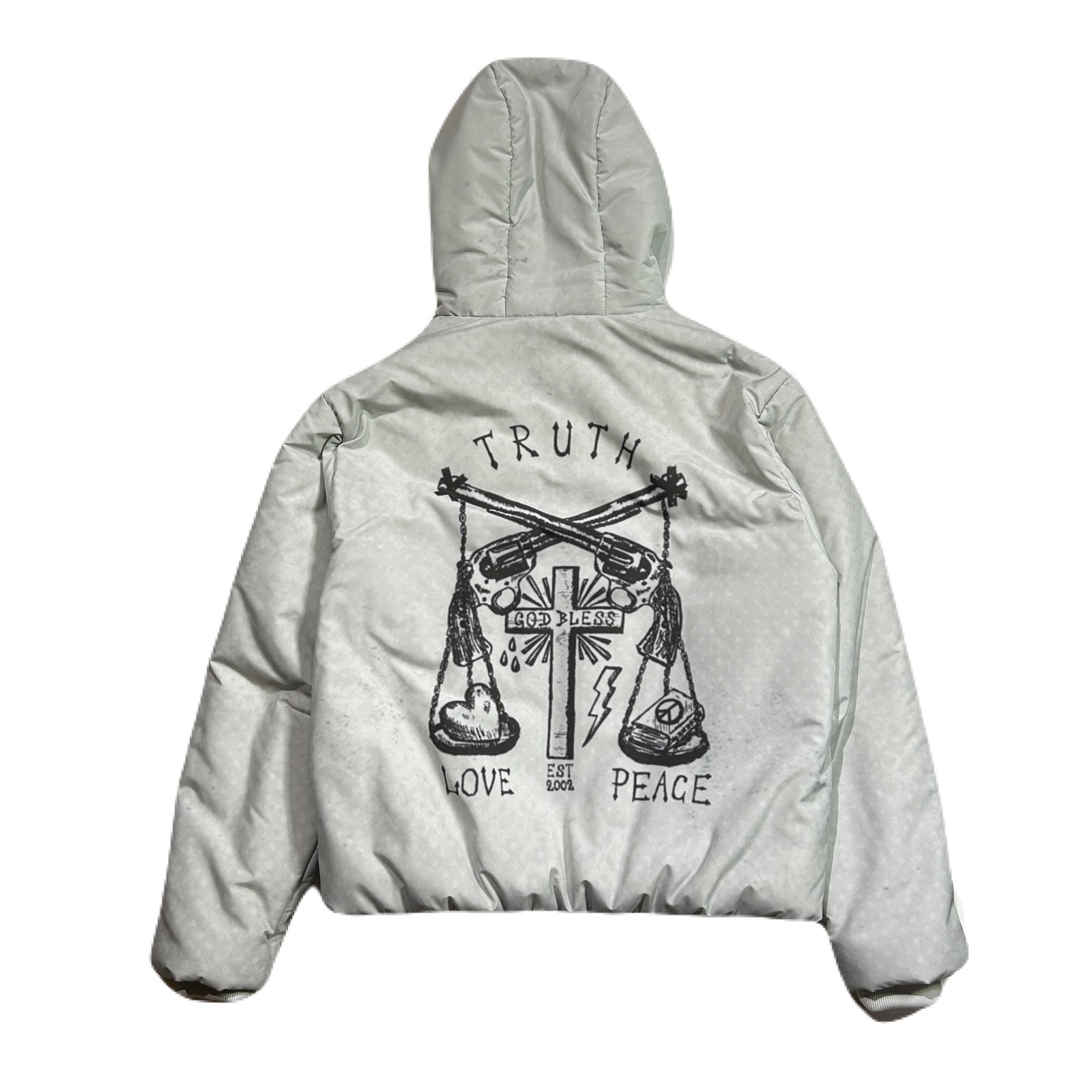 将图片加载到图库查看器，CROSS INKJET PRINT HOODIE / OFF WHITE