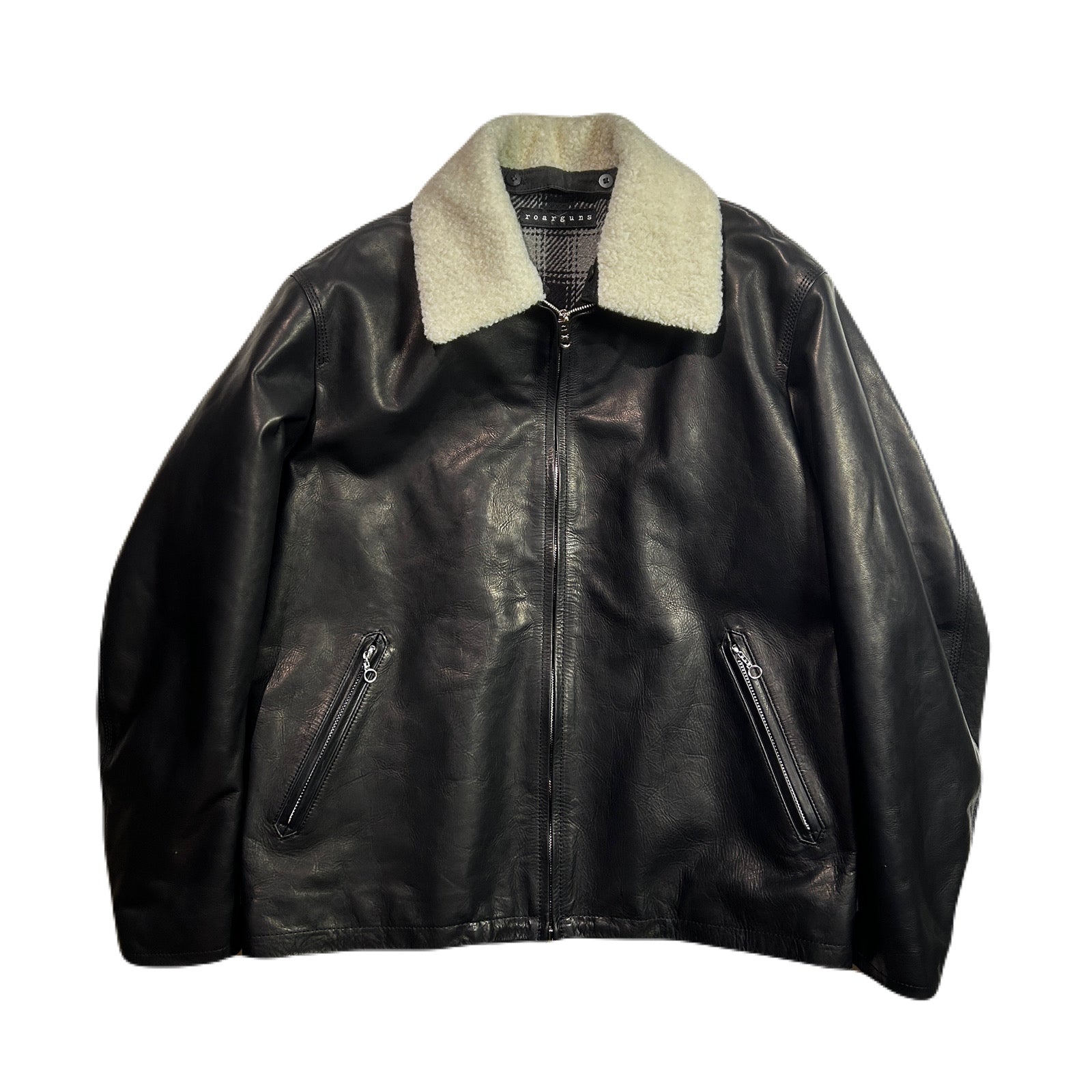 レザージャケット　roarguns OIL WAX LEATHER JACKET / BLACK – roarguns ONLINE STORE