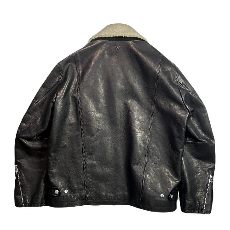 画像をギャラリービューアに読み込む, OIL WAX LEATHER JACKET / BLACK