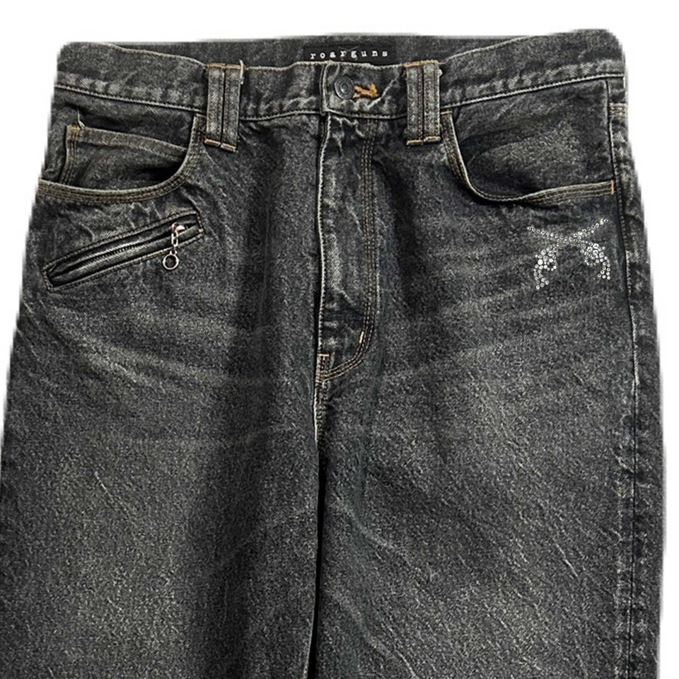 画像をギャラリービューアに読み込む, STONE BIO CRYSTAL DENIM PANTS  / BLACK