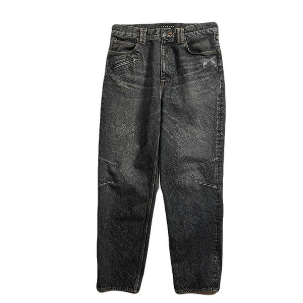 STONE BIO CRYSTAL DENIM PANTS  / BLACK