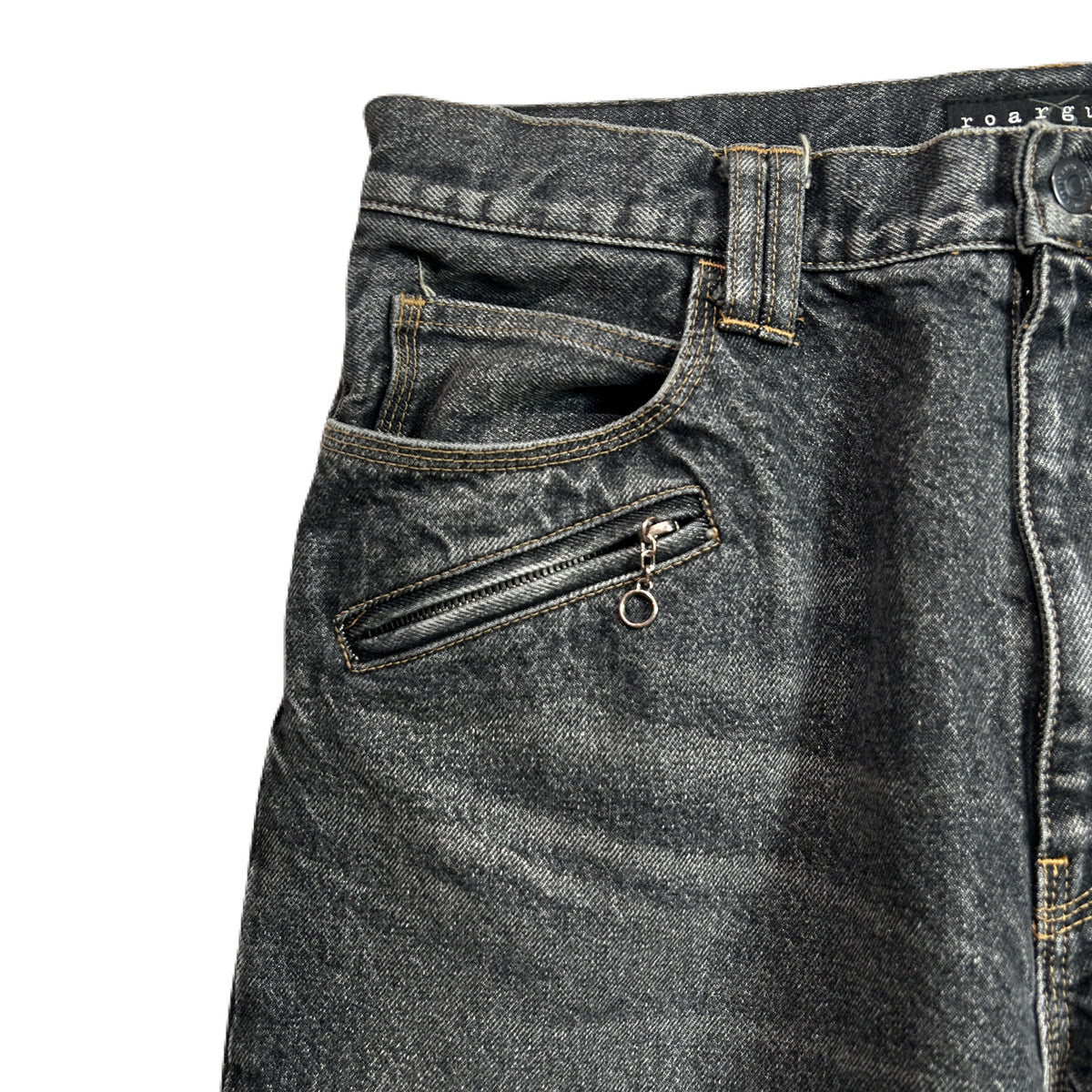 STONE BIO CRYSTAL DENIM PANTS  / BLACK