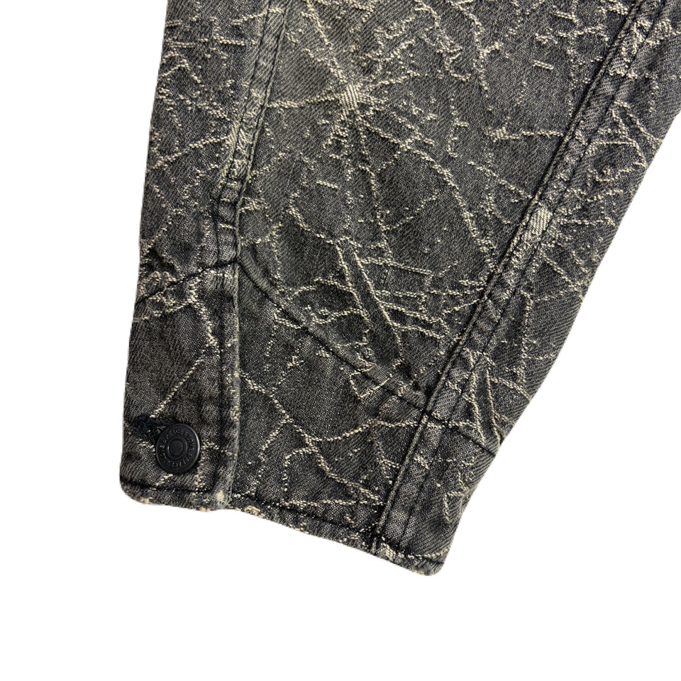 Load image into Gallery viewer, SPIDER JAQUARD DENIM JACKET / BLACK