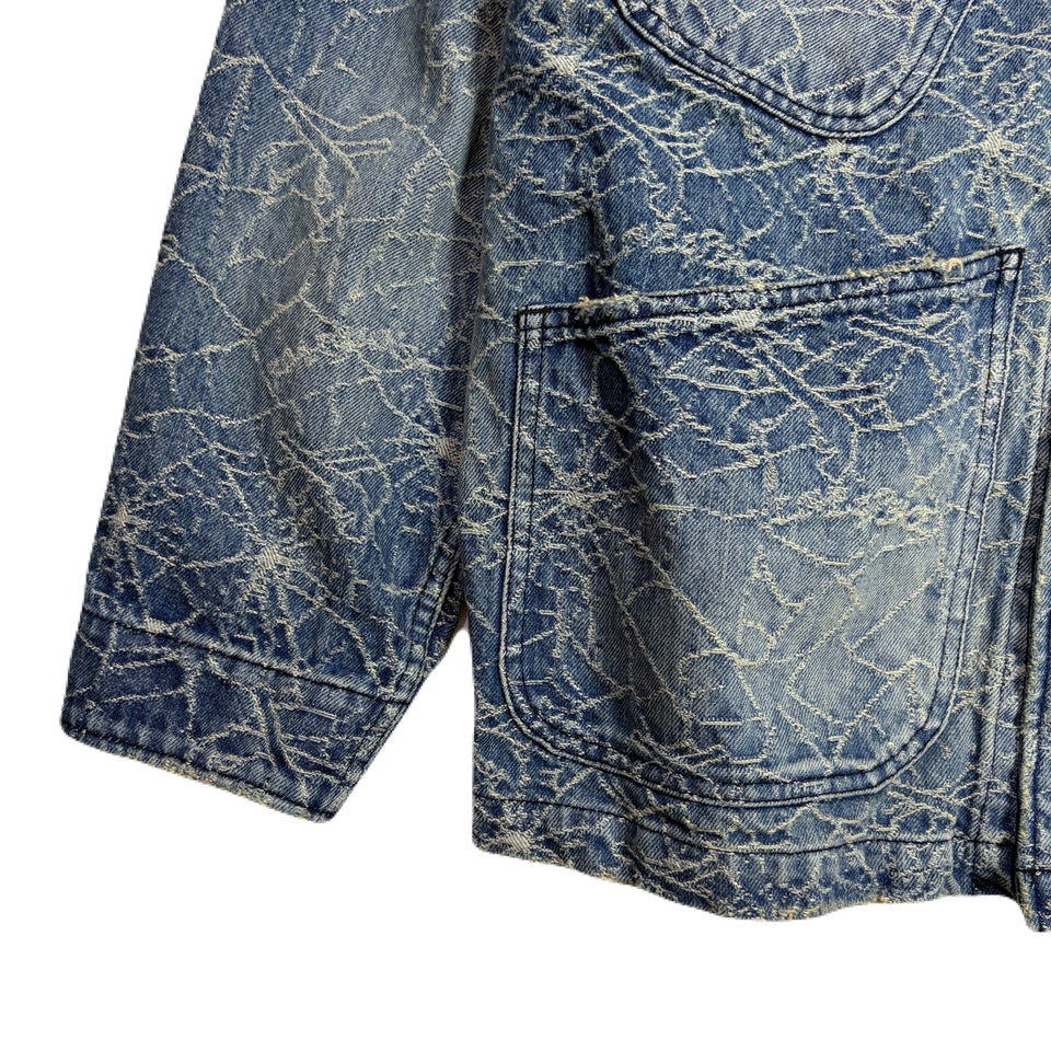 Load image into Gallery viewer, SPIDER JAQUARD DENIM JACKET / BLUE