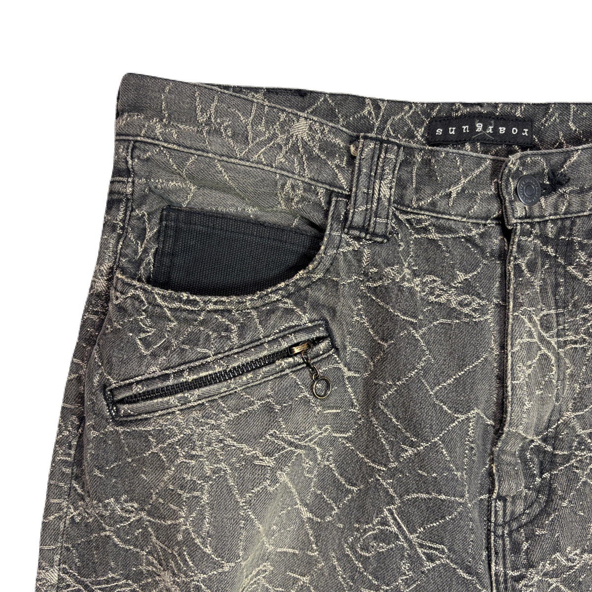 SPIDER JAQUARD DENIM PANTS / BLACK