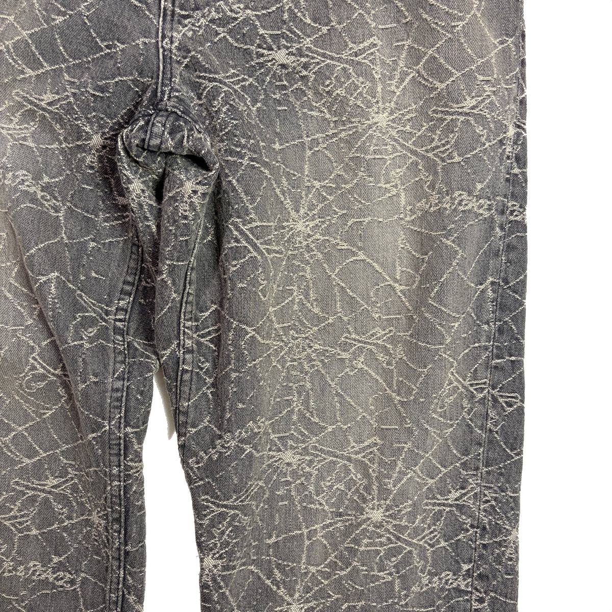 SPIDER JAQUARD DENIM PANTS / BLACK