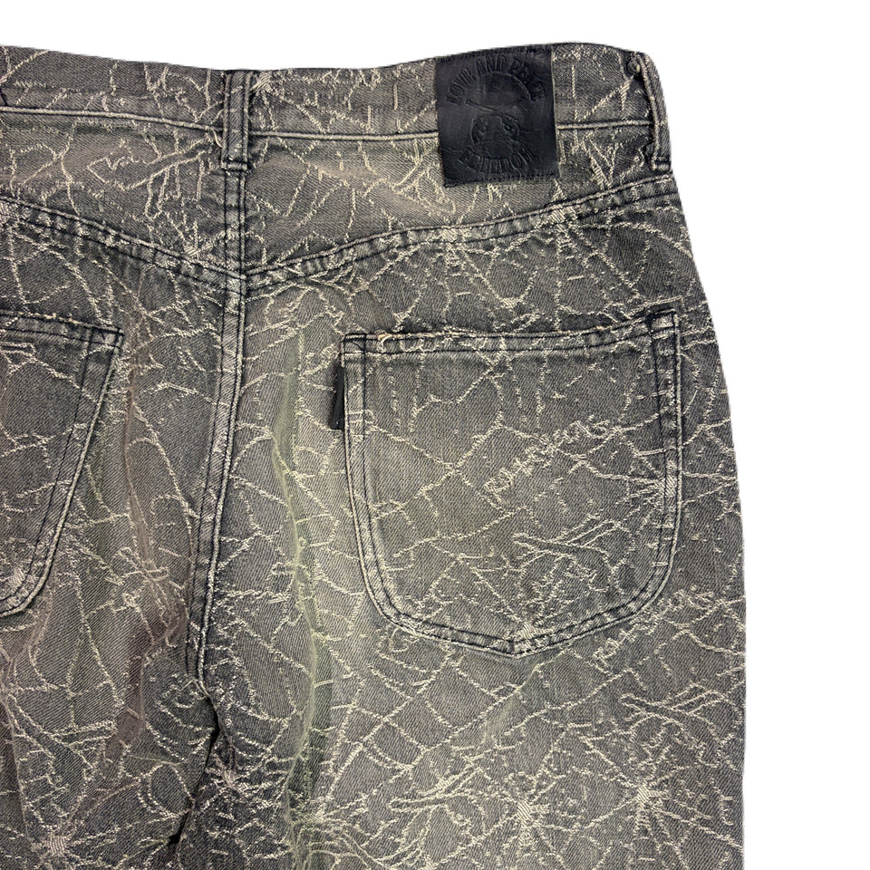 画像をギャラリービューアに読み込む, SPIDER JAQUARD DENIM PANTS / BLACK