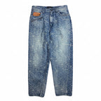 SPIDER JAQUARD DENIM PANTS / BLUE