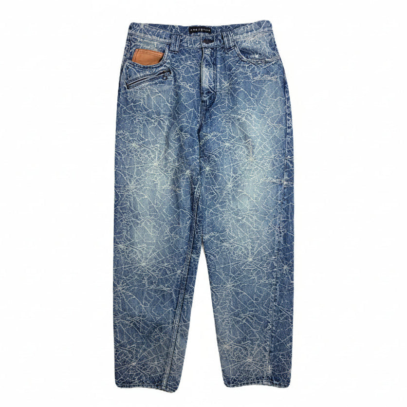 画像をギャラリービューアに読み込む, SPIDER JAQUARD DENIM PANTS / BLUE