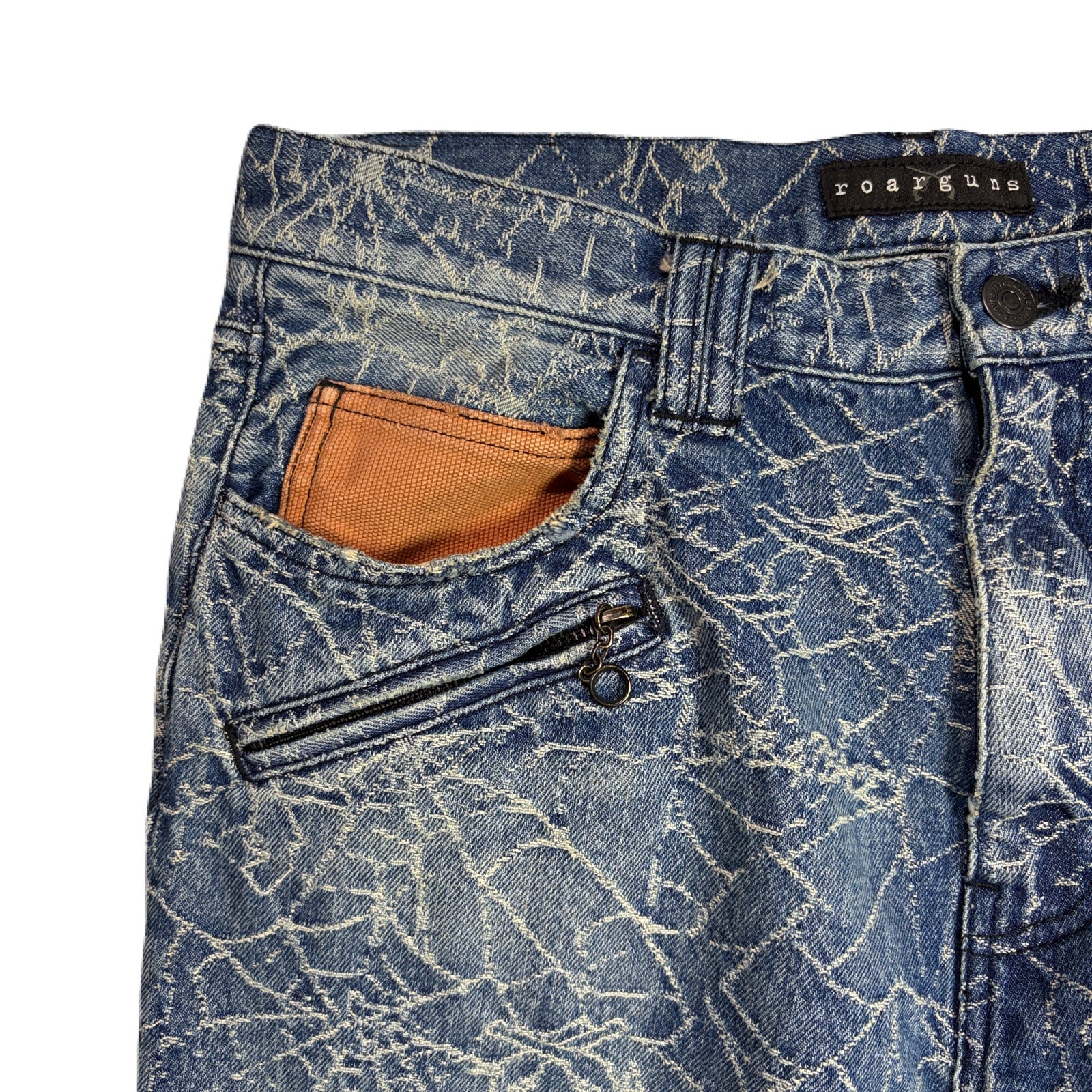 画像をギャラリービューアに読み込む, SPIDER JAQUARD DENIM PANTS / BLUE