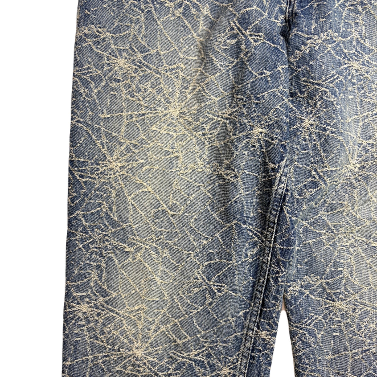 画像をギャラリービューアに読み込む, SPIDER JAQUARD DENIM PANTS / BLUE