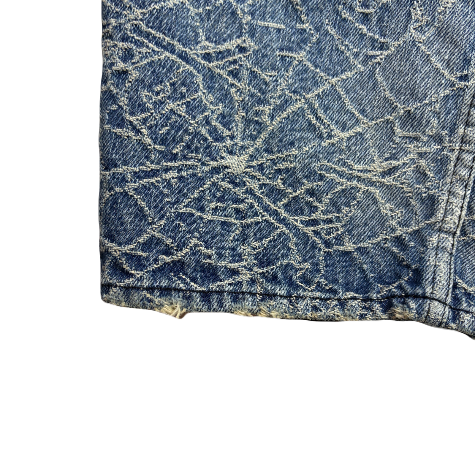 画像をギャラリービューアに読み込む, SPIDER JAQUARD DENIM PANTS / BLUE
