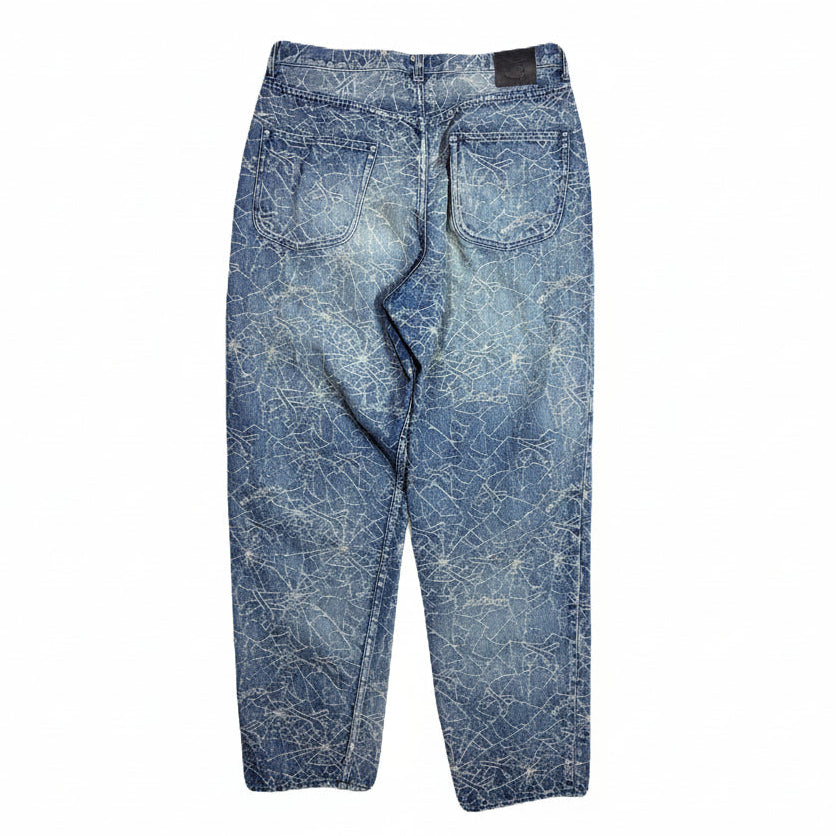 画像をギャラリービューアに読み込む, SPIDER JAQUARD DENIM PANTS / BLUE