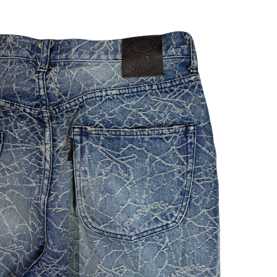 画像をギャラリービューアに読み込む, SPIDER JAQUARD DENIM PANTS / BLUE