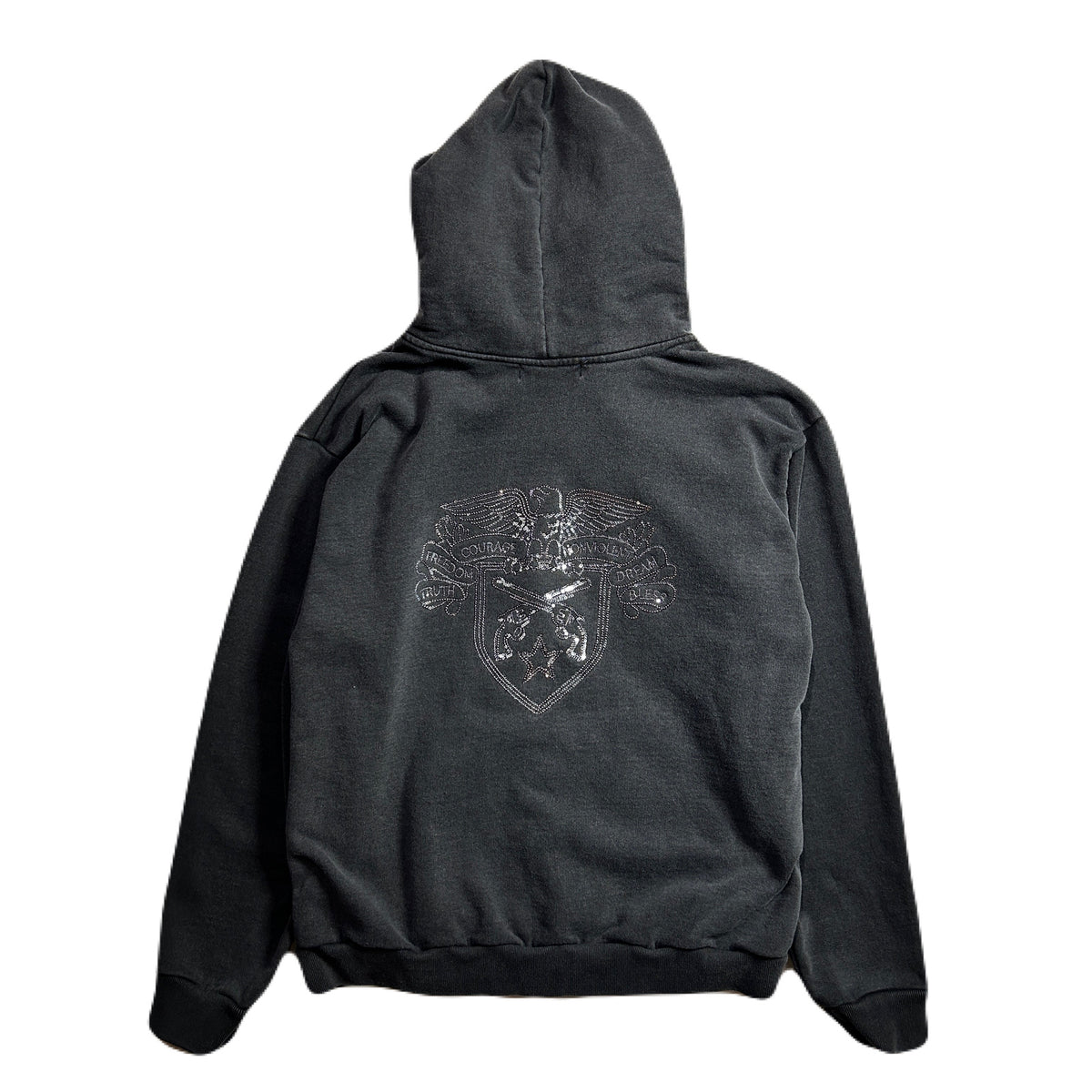 SPANGLE EMBROIDERY HOODIE / BLACK