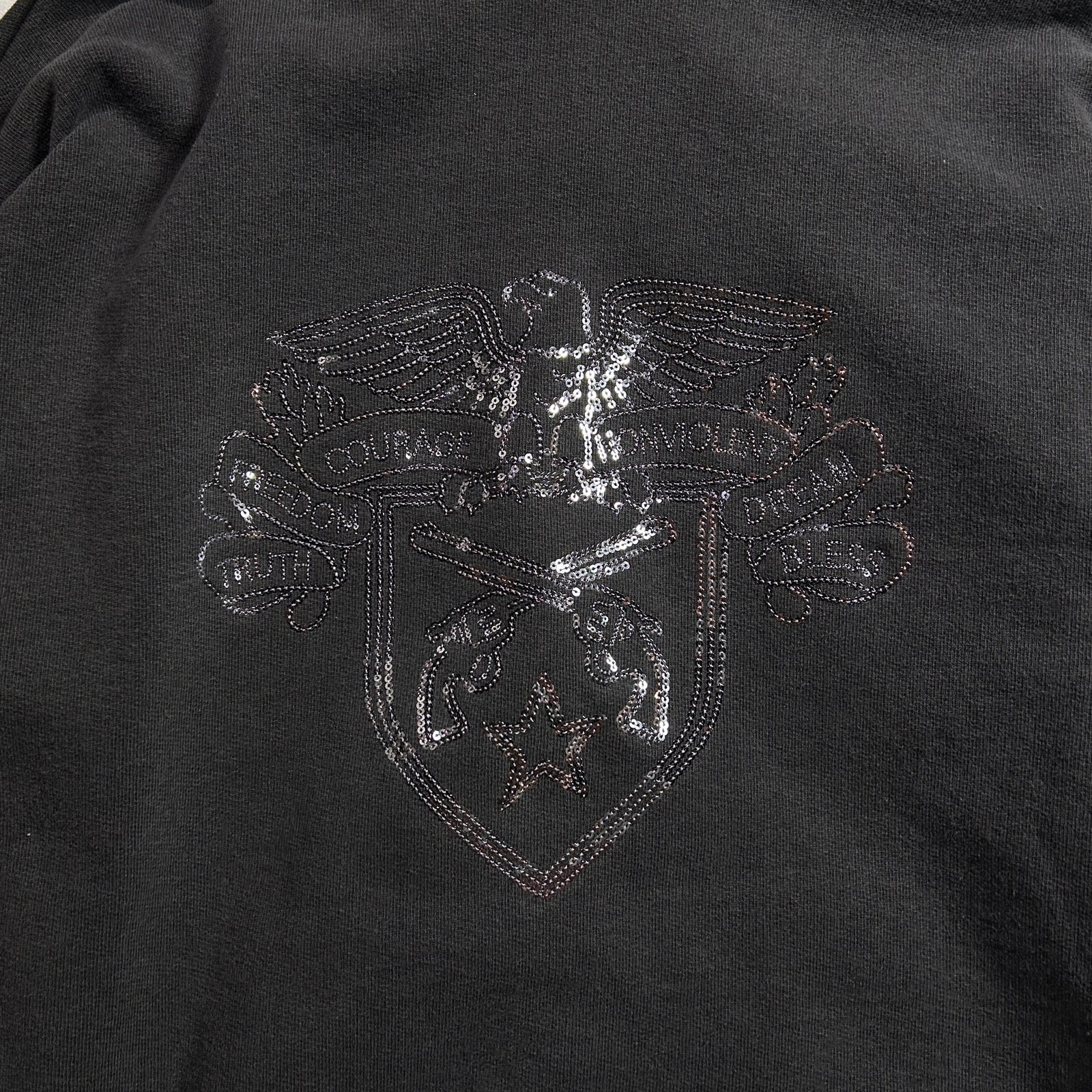 画像をギャラリービューアに読み込む, SPANGLE EMBROIDERY HOODIE / BLACK