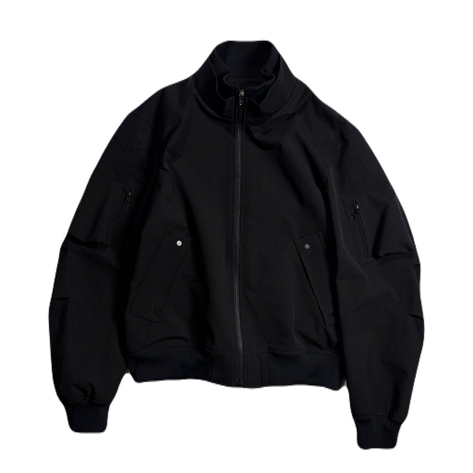 Load image into Gallery viewer, STRETCH ZIP JACKET / BLACK