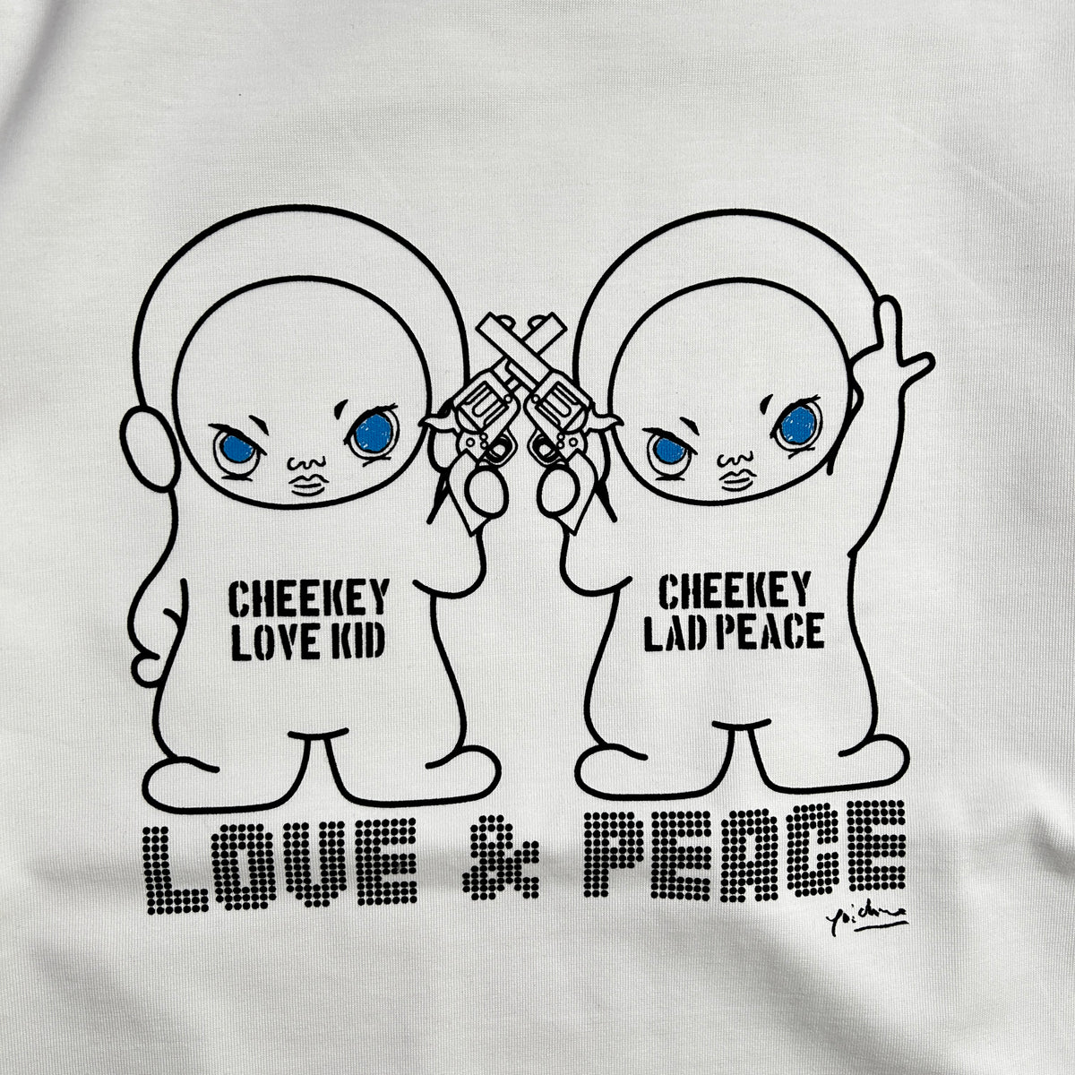RE-STOCK CHEEKEY PRINT L/S T-SHIRT / WHITE