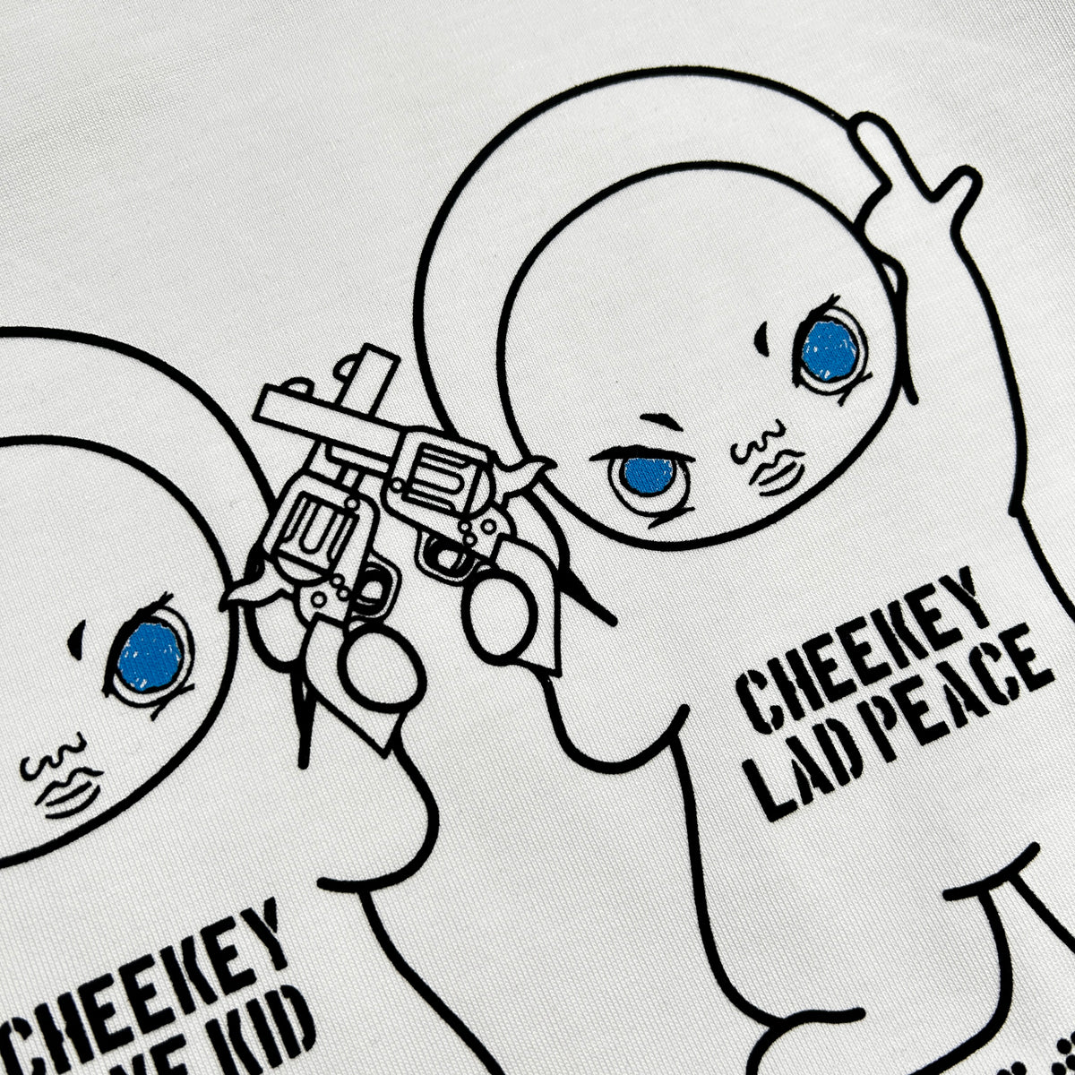 RE-STOCK CHEEKEY PRINT L/S T-SHIRT / WHITE