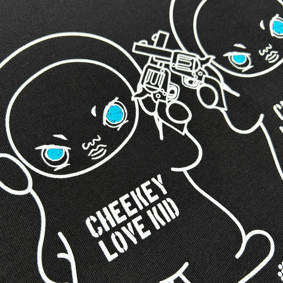 RE-STOCK CHEEKEY PRINT L/S T-SHIRT / BLACK