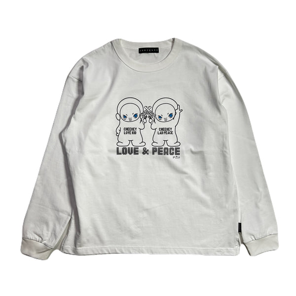 RE-STOCK CHEEKEY PRINT L/S T-SHIRT / WHITE