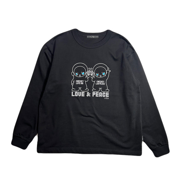 RE-STOCK CHEEKEY PRINT L/S T-SHIRT / BLACK